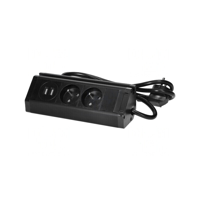 Prelungitor cu Prize Negru 1,5m 3680W | Electronic-mag.ro | Componente Electronice