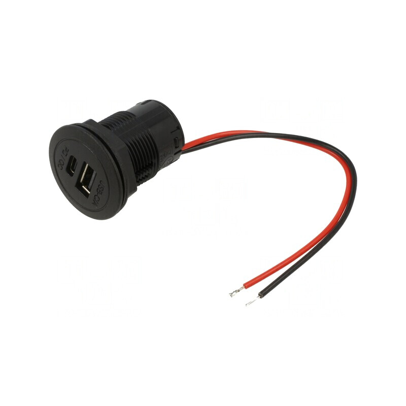Încărcător Auto USB A și USB C 3A 5V Negru | Electronic-mag.ro | Componente Electronice