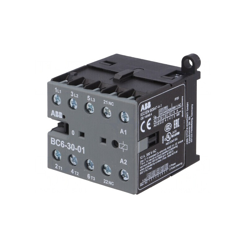 Contactor 3P NO 24VDC 6A NC Auxiliar | Electronic-mag.ro | Componente Electronice