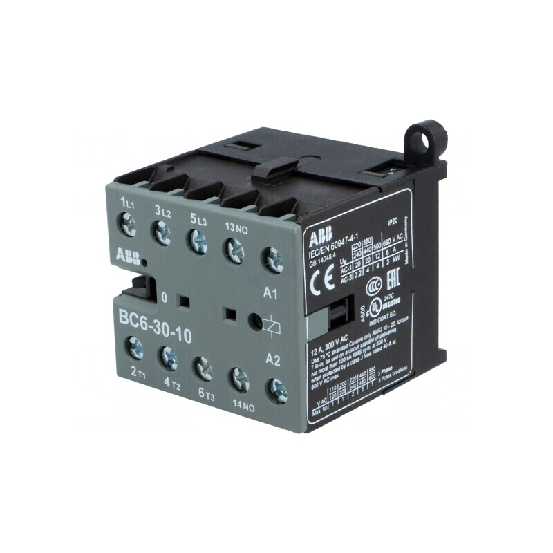 Contactor 3P NO cu Contacte Auxiliare 24VDC 6A | Electronic-mag.ro | Componente Electronice