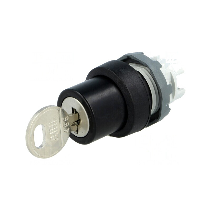 Comutator Rotativ cu Cheie 22mm 2 Pini Negru | Electronic-mag.ro | Componente Electronice