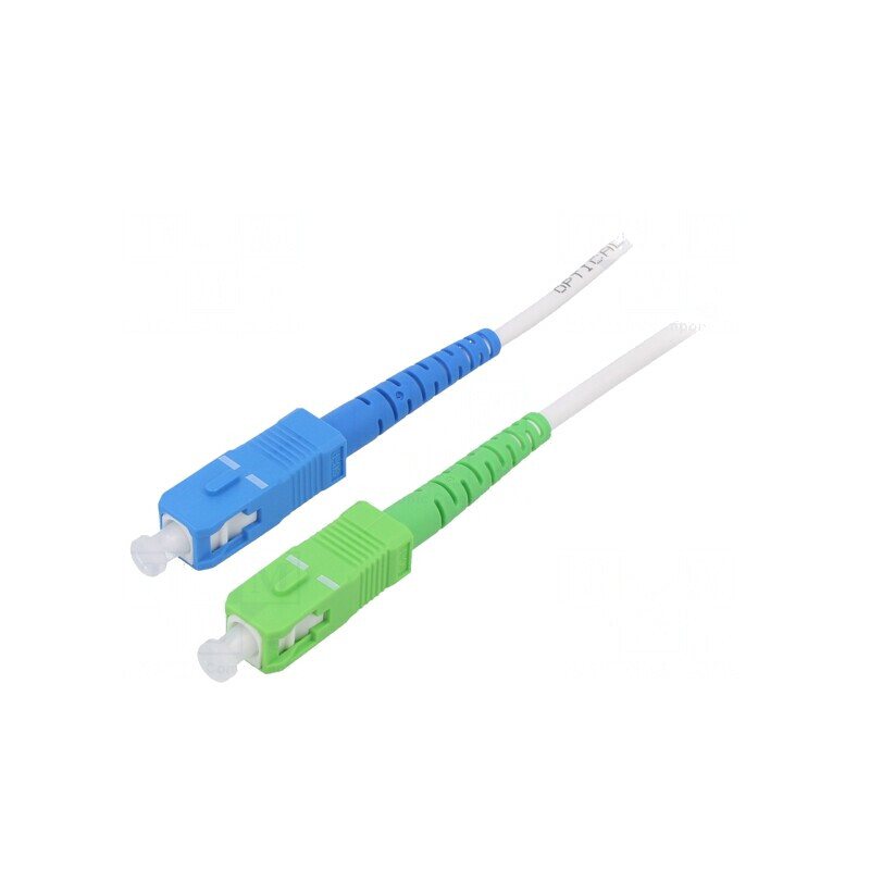 Patch Cord Fibră Optică OS2 SC/APC-SC/UPC 10m Alb | Electronic-mag.ro | Componente Electronice