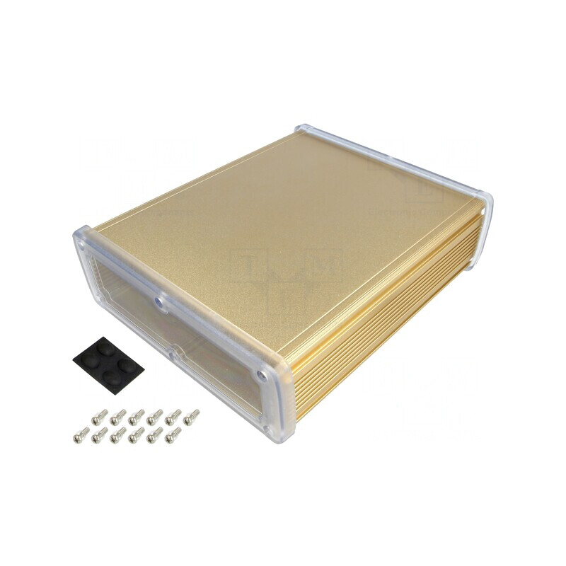 Carcasă Universală Aluminiu Aurit 177.6 x 209 x 61.1 mm | Electronic-mag.ro | Componente Electronice
