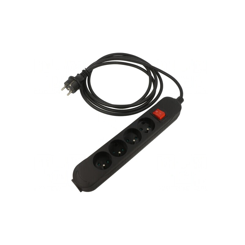 Prelungitor Alimentare 10m 4 Prize Negru | Electronic-mag.ro | Componente Electronice