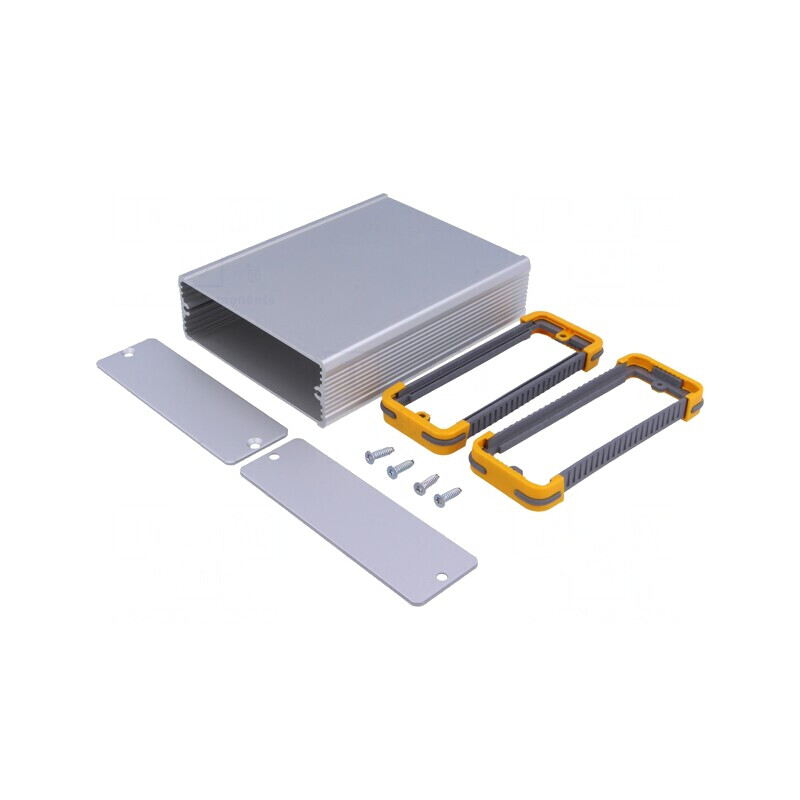 Carcasă aluminiu gri cu panou 102.9mm x 120mm x 40mm | Electronic-mag.ro | Componente Electronice