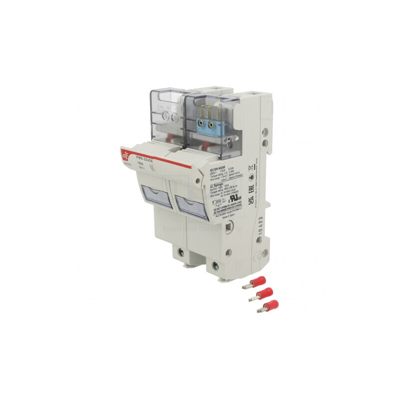 Clemă siguranțe cilindrice 22x58mm pentru șină DIN 125A gri | Electronic-mag.ro | Componente Electronice