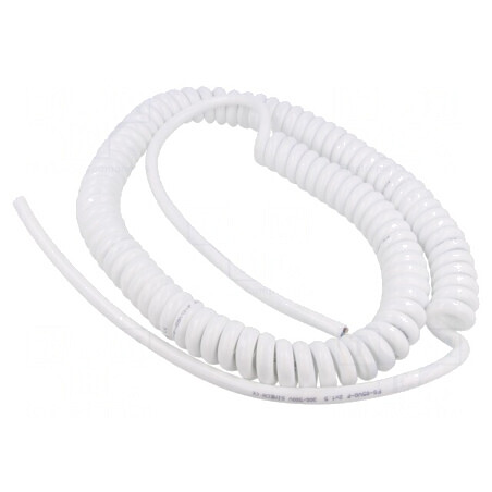 Cablu spiralat neecranat PUR alb 0.8m 2x1.5mm2 | Electronic-mag.ro | Componente Electronice