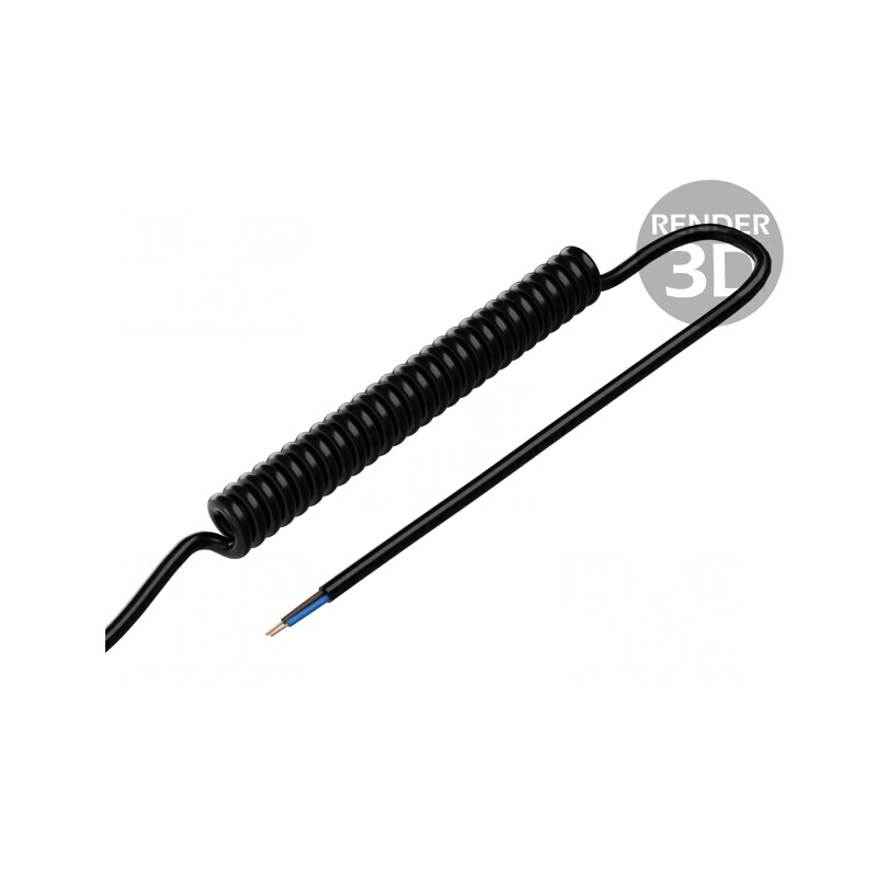 Cablu spiralat neecranat PUR negru 0,8m 300V/500V | Electronic-mag.ro | Componente Electronice