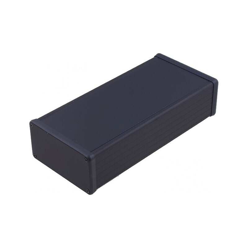 Carcasă aluminiu neagră 103x220x53mm | Electronic-mag.ro | Componente Electronice