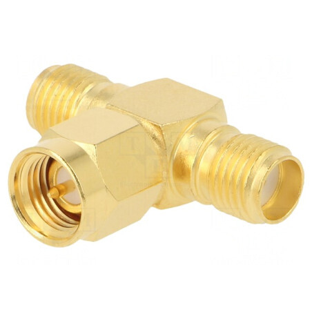 Adaptor în T SMA 50Ω Aurit PTFE | Electronic-mag.ro | Componente Electronice