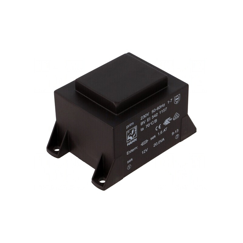 Transformator încapsulat 20VA 230VAC 12V PCB | Electronic-mag.ro | Componente Electronice