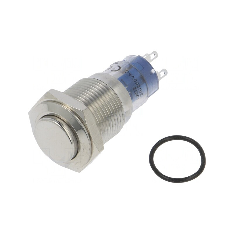 Comutator Anti-Vandalism DPDT 3A/250VAC IP67 ON-(ON) Ø16,2mm | Electronic-mag.ro | Componente Electronice