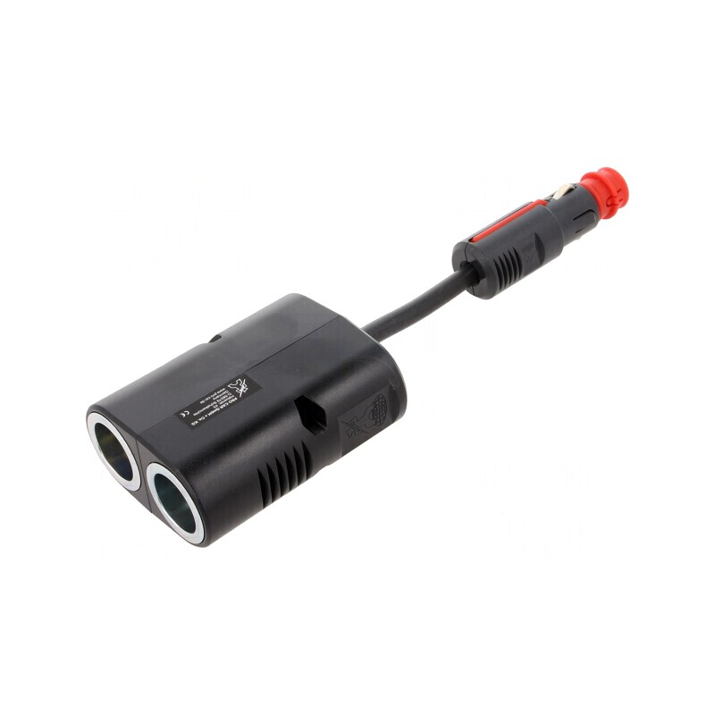 Splitter Brichetă Auto cu 2 Socluri, 16A, Negru | Electronic-mag.ro | Componente Electronice