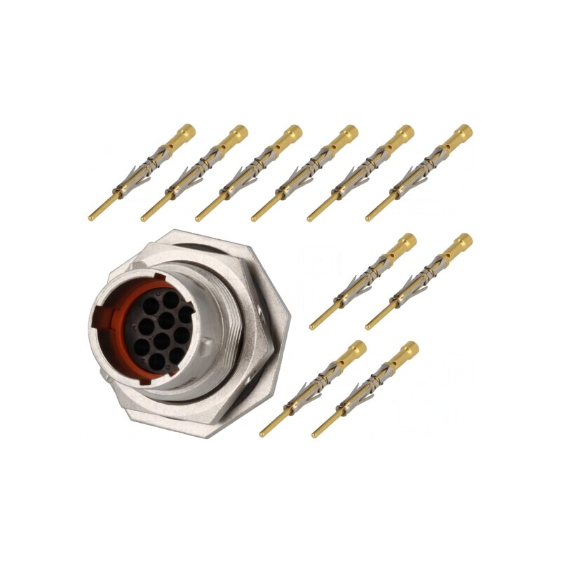 Conector circular RT360, mufă tată crimpat PIN 10 7.5A | Electronic-mag.ro | Componente Electronice
