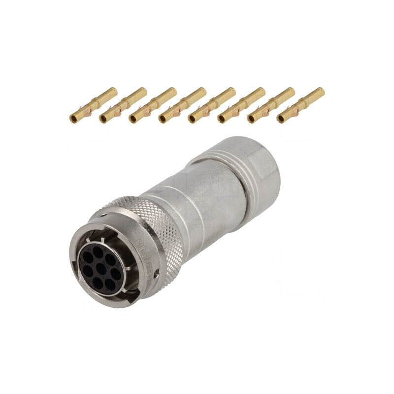Conector circular RT360 mufă mamă crimpat pe cablu 8 pini 13A | Electronic-mag.ro | Componente Electronice