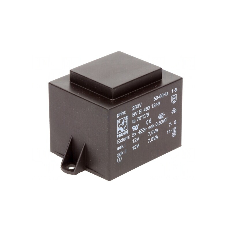 Transformator încapsulat 15VA 230V 12V PCB | Electronic-mag.ro | Componente Electronice
