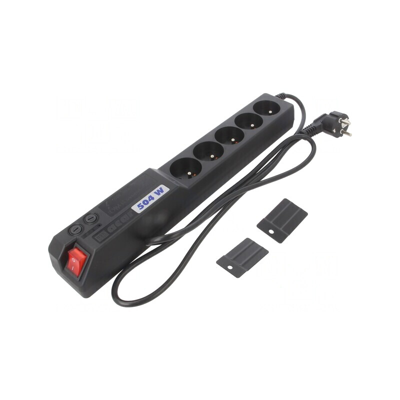 Prelungitor cu 5 Prize și Protecție la Supratensiune, 1.5M | Electronic-mag.ro | Componente Electronice