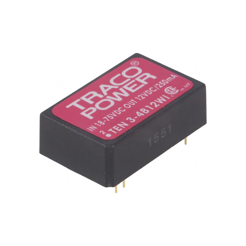 Convertor DC/DC 3W 18-75V la 12V 250mA DIP24 | Electronic-mag.ro | Componente Electronice
