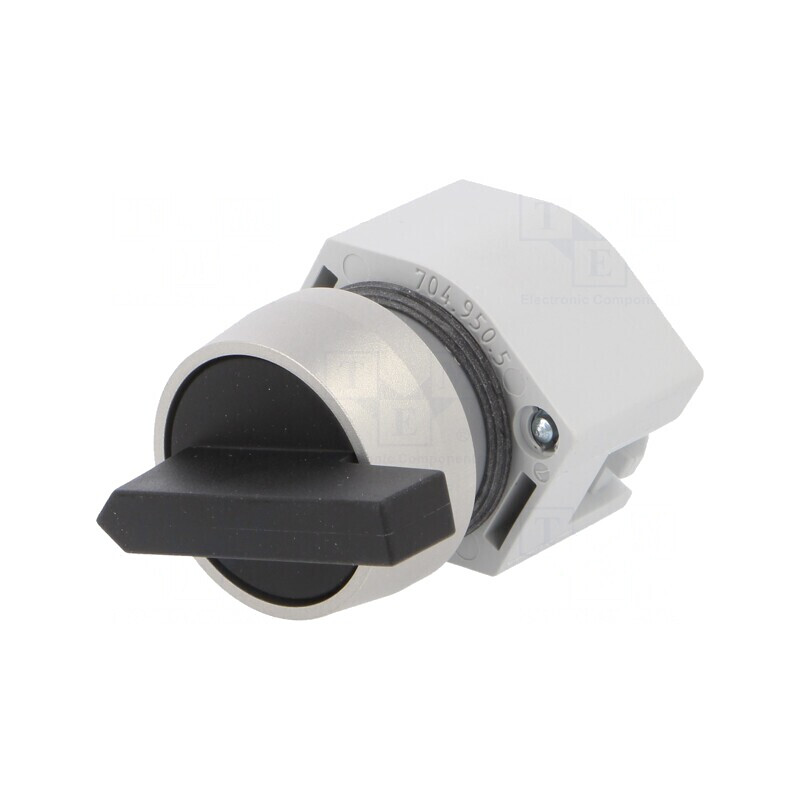 Comutator Rotativ 22mm Negru 2 Poziții | Electronic-mag.ro | Componente Electronice