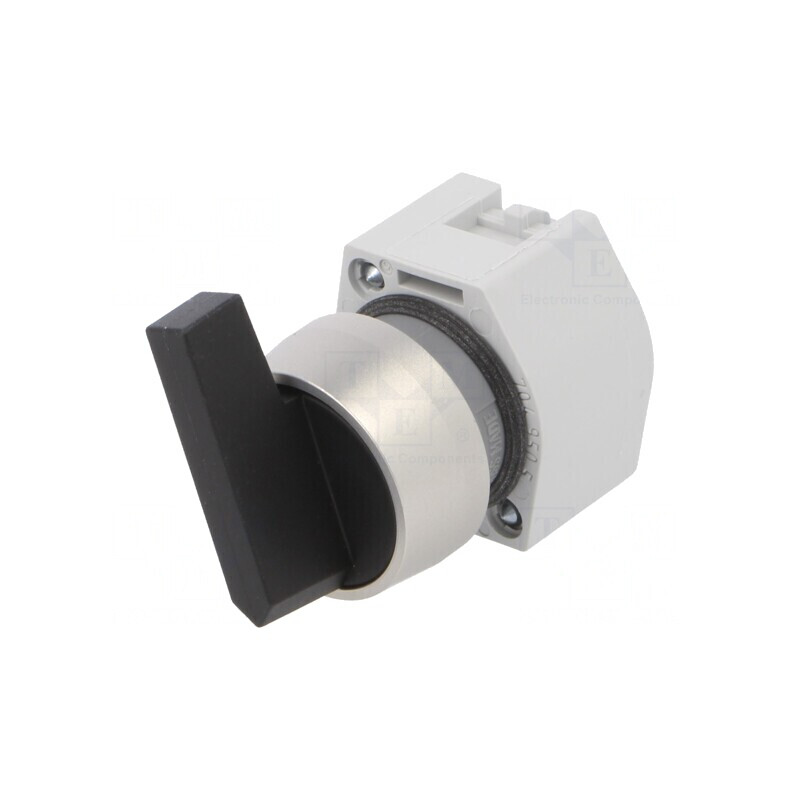 Comutator rotativ 22mm negru 2 poziții | Electronic-mag.ro | Componente Electronice