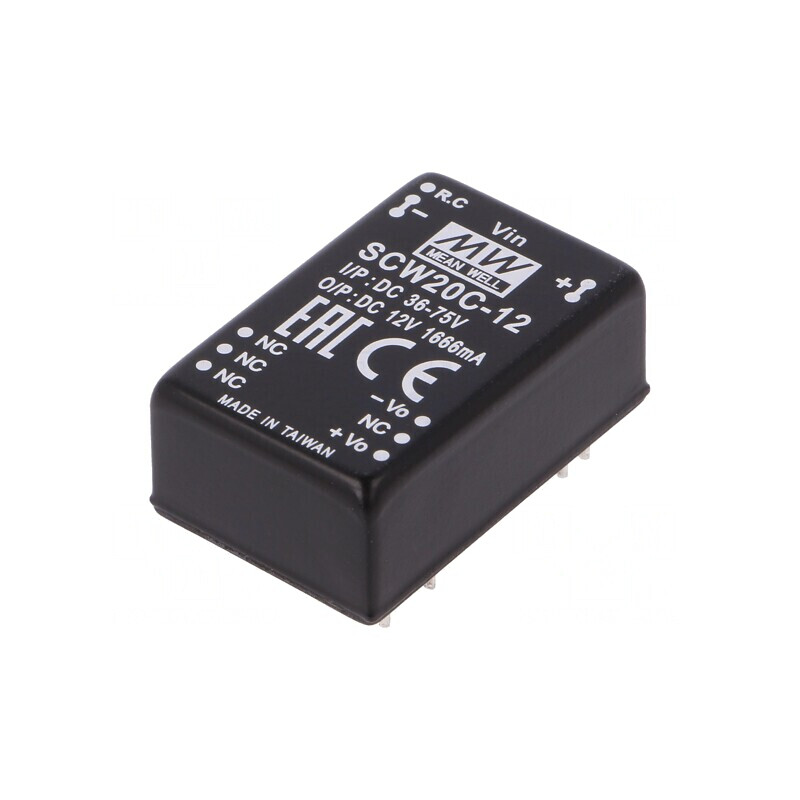 Convertor DC/DC 20W 36-75V la 12V 1666mA THT | Electronic-mag.ro | Componente Electronice