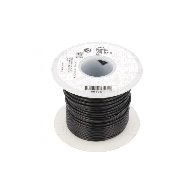 Cablu HookUp Wire PVC Negru 20AWG 30,5m | Electronic-mag.ro | Componente Electronice