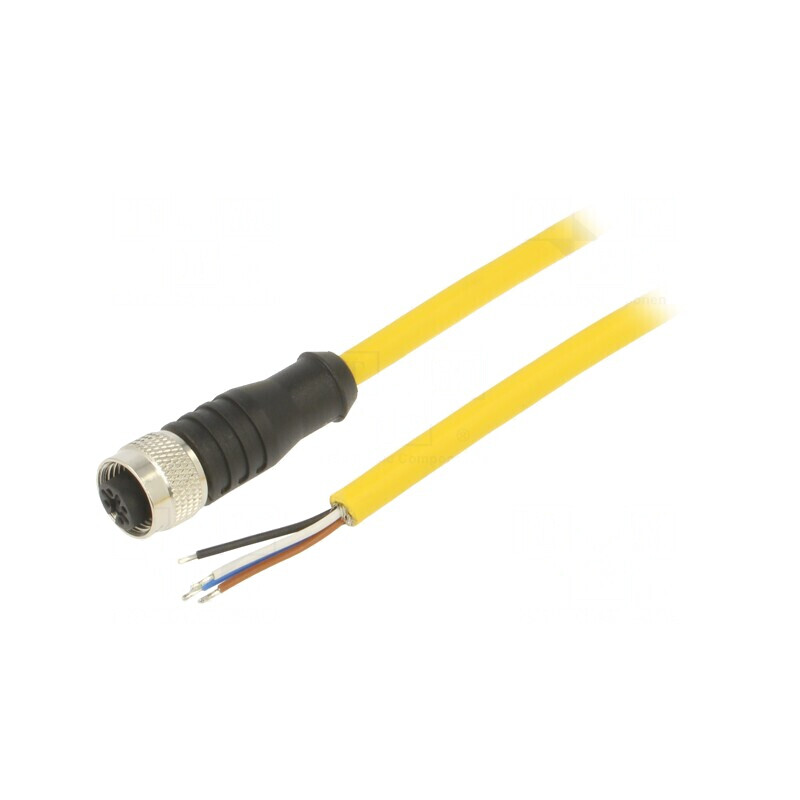 Cablu Conectare M12 4PIN Drept 5m 250VAC 4A PVC | Electronic-mag.ro | Componente Electronice