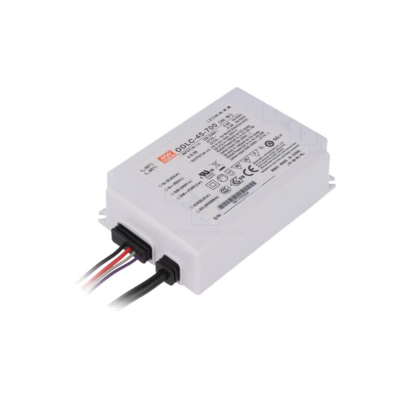 Alimentator LED 45W 38-64V 700mA IP67 | Electronic-mag.ro | Componente Electronice