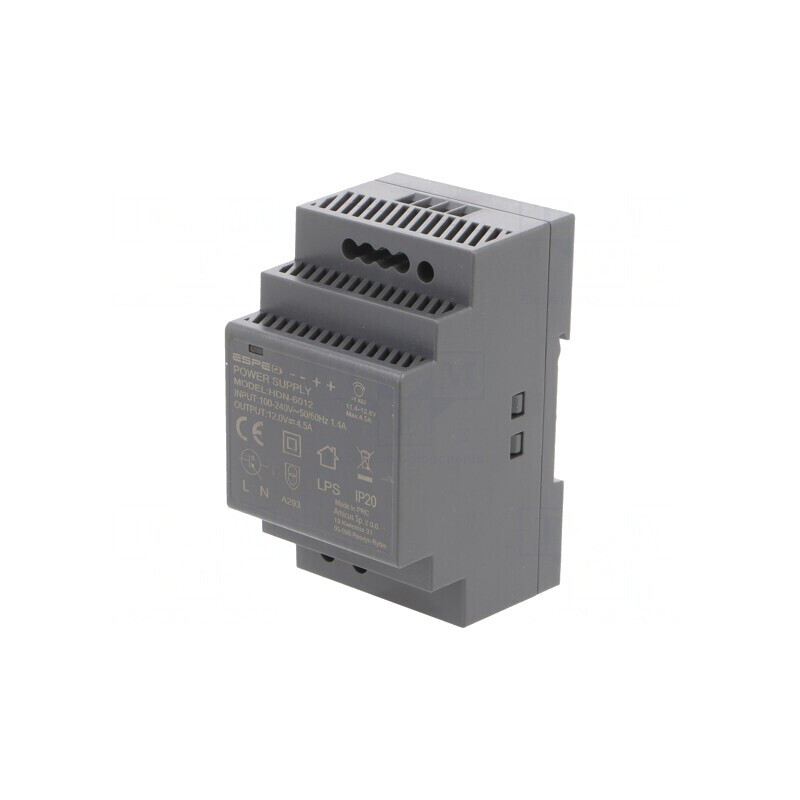 Alimentator Pulsatoriu 54W 12V 4.5A pentru Șină DIN | Electronic-mag.ro | Componente Electronice