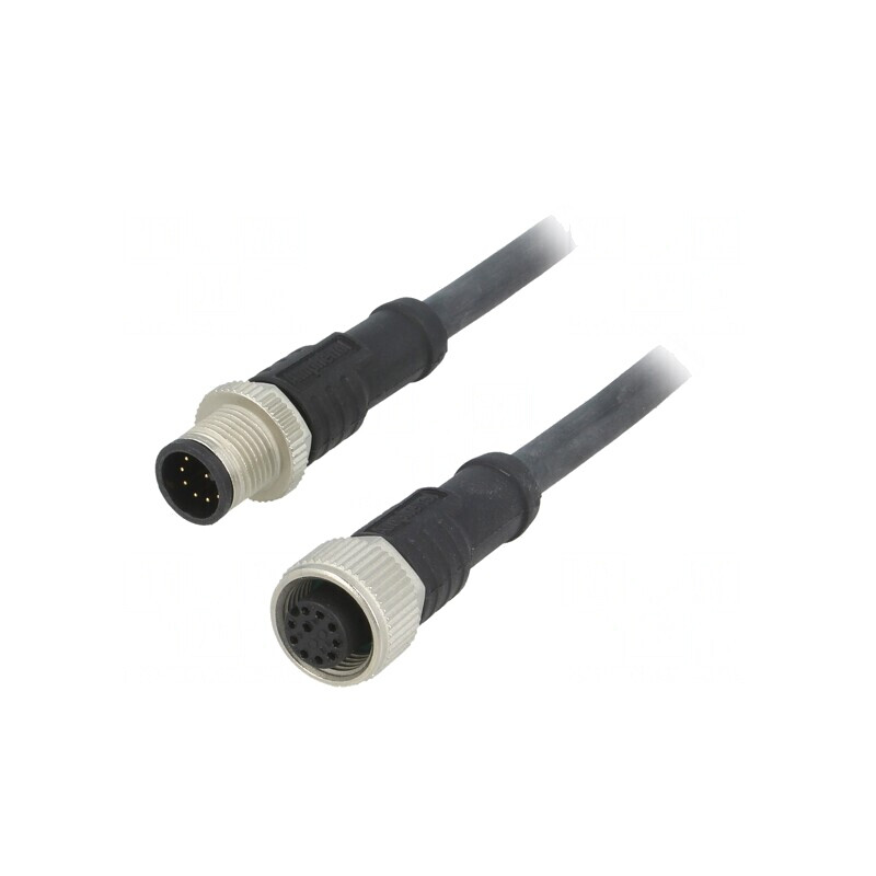 Cablu senzori automatizări M12-M12 1m | Electronic-mag.ro | Componente Electronice