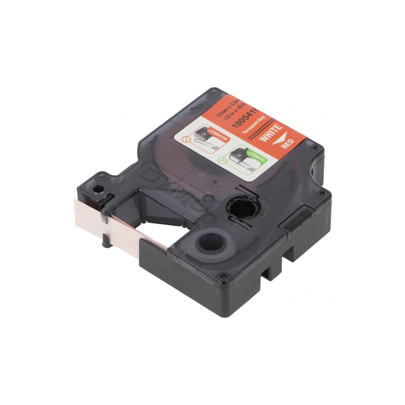Bandă Etichetare 12mm x 5.5m Roșie/Albă | Electronic-mag.ro | Componente Electronice