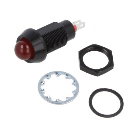 Lampă LED roșie 12V IP67 Ø12,7mm | Electronic-mag.ro | Componente Electronice