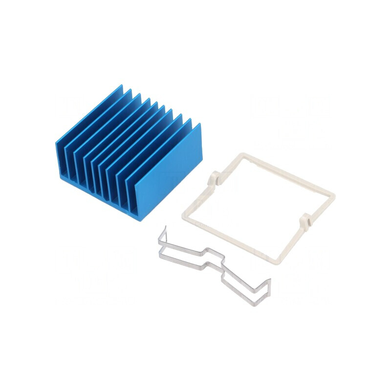 Radiator extrudat cu aripioare BGA albastră 35x35mm | Electronic-mag.ro | Componente Electronice