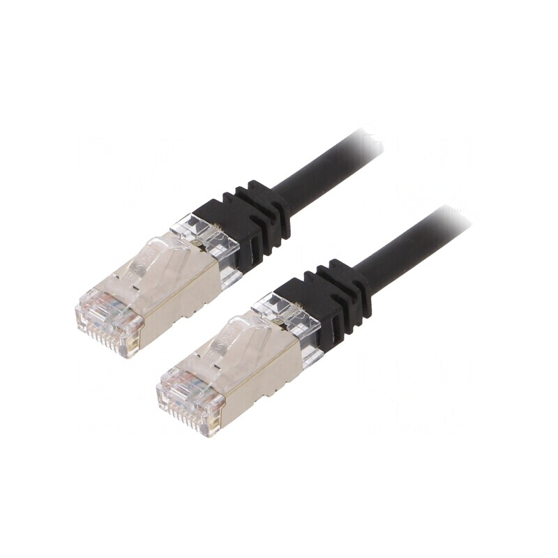 Patch Cord S/FTP Cat6a Negru 3m LSZH | Electronic-mag.ro | Componente Electronice