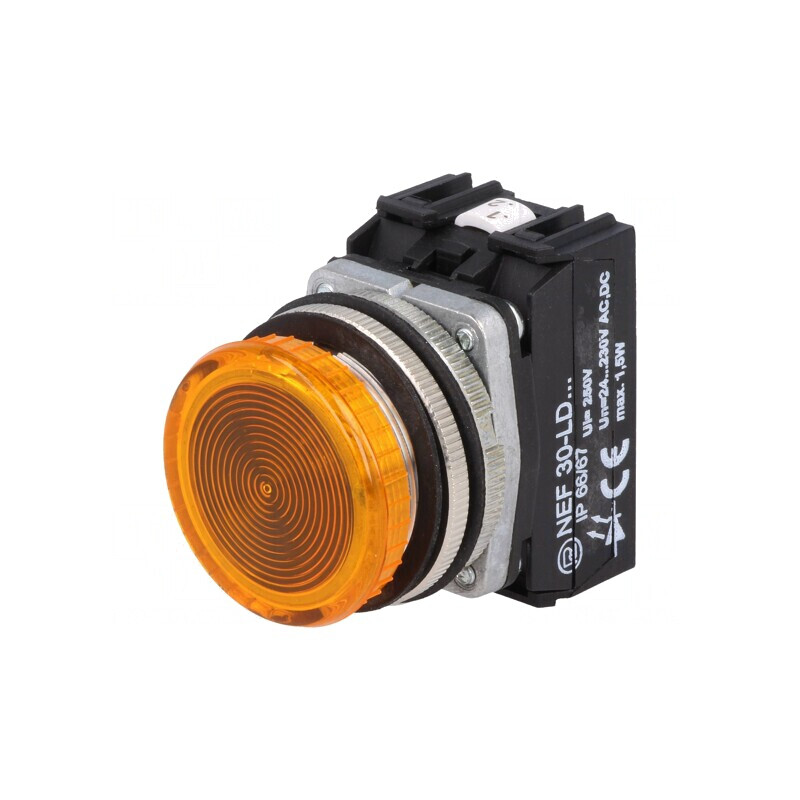 Lumină de control LED galbenă 24-230V AC/DC NEF30 | Electronic-mag.ro | Componente Electronice