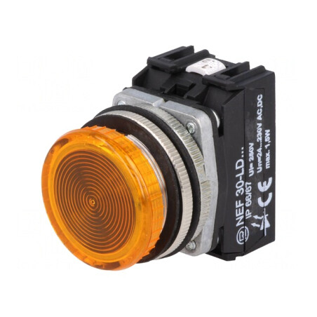 Lumină de control LED galbenă 24-230V AC/DC NEF30 | Electronic-mag.ro | Componente Electronice