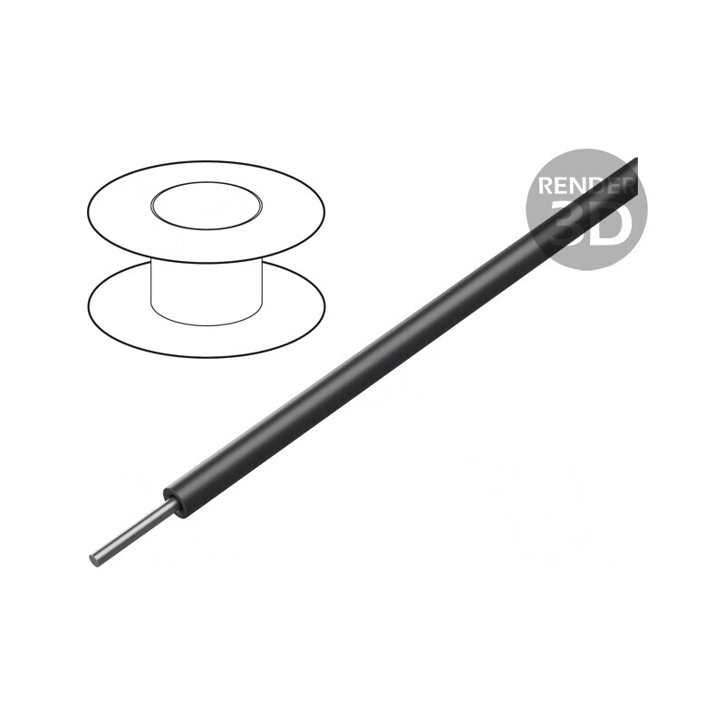 Cablu electric HookUp Wire 24AWG PVC negru 30,5m | Electronic-mag.ro | Componente Electronice
