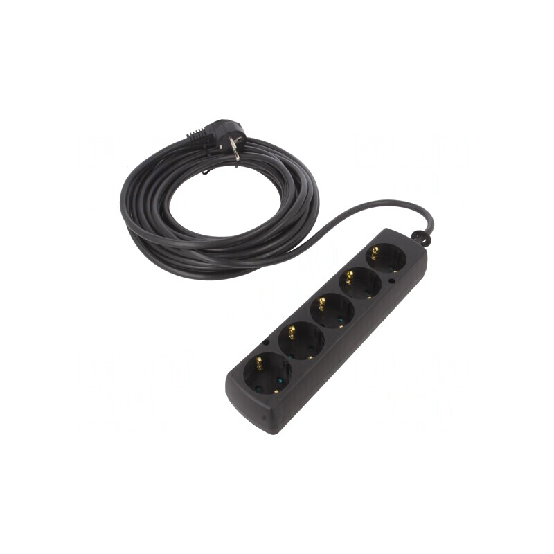 Prelungitor Schuko 5 Prize PVC Negru | Electronic-mag.ro | Componente Electronice