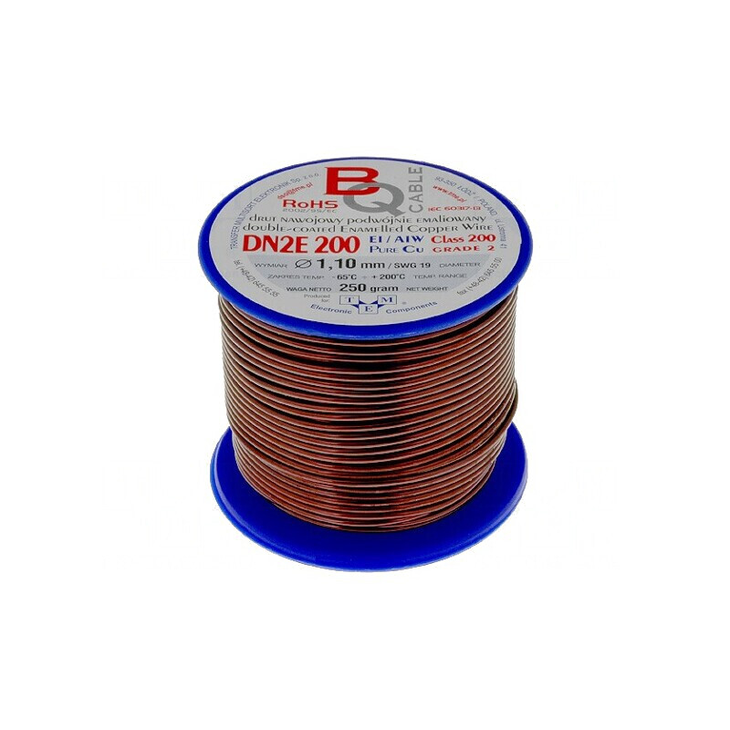 Sârmă bobină dublu emailată 1,1mm - 0,25kg Cu | Electronic-mag.ro | Componente Electronice