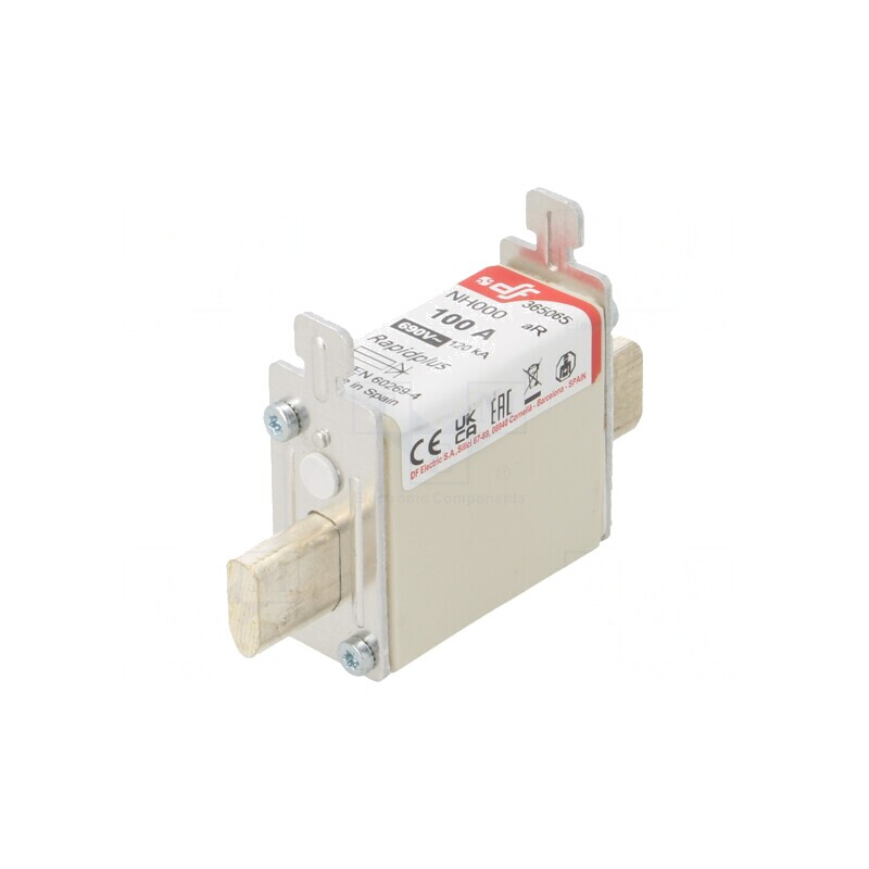 Siguranță NH000 100A 690VAC 440VDC Argintie | Electronic-mag.ro | Componente Electronice