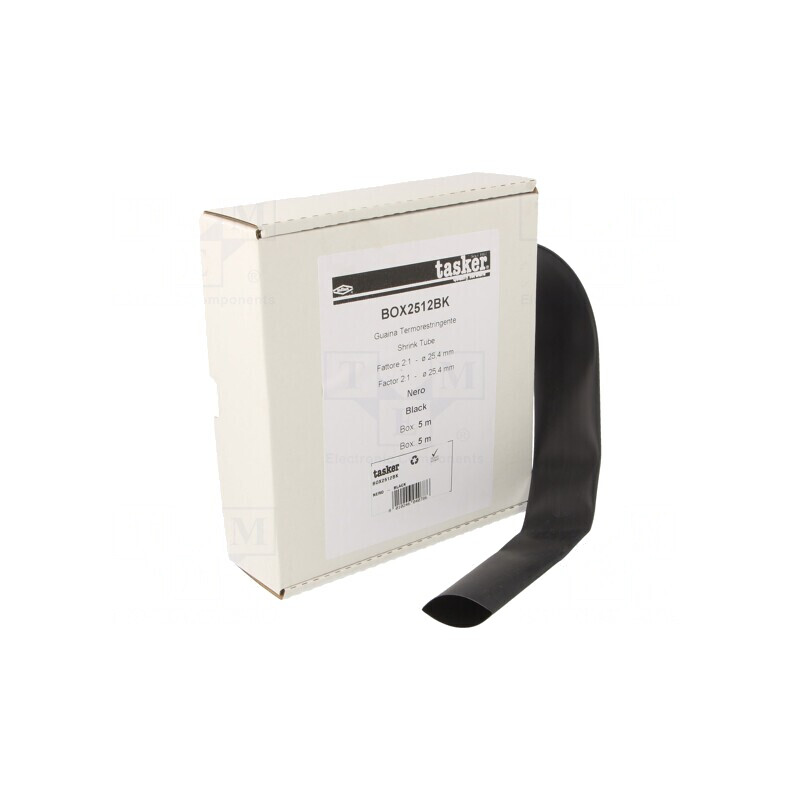 Manşon termocontractabil 25,4mm 5m negru | Electronic-mag.ro | Componente Electronice