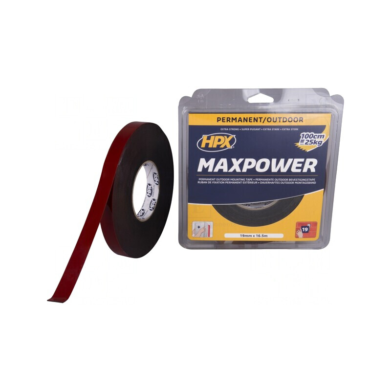 Bandă dublu adezivă acrilică neagră 19mm x 16,5m | Electronic-mag.ro | Componente Electronice