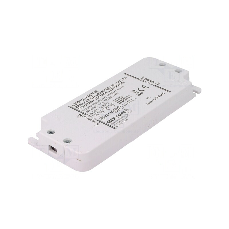 Alimentator LED 12W 12V 1A Slim | Electronic-mag.ro | Componente Electronice