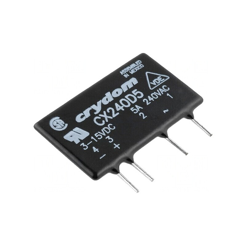 Releu semiconductor 3-15VDC 5A 12-280VAC THT SIP CX240D5 | Electronic-mag.ro | Componente Electronice