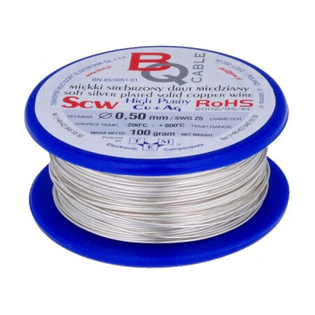 Sârmă de cupru argintată 0,5mm 100g | Electronic-mag.ro | Componente Electronice