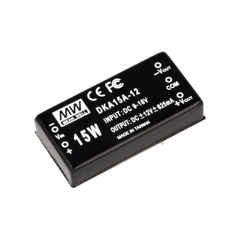 Convertor DC/DC 15W 9-18V la 12V/-12V THT | Electronic-mag.ro | Componente Electronice