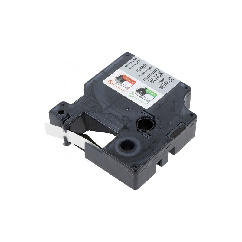 Bandă metalică 9mm x 5,5m neagră DYMO | Electronic-mag.ro | Componente Electronice
