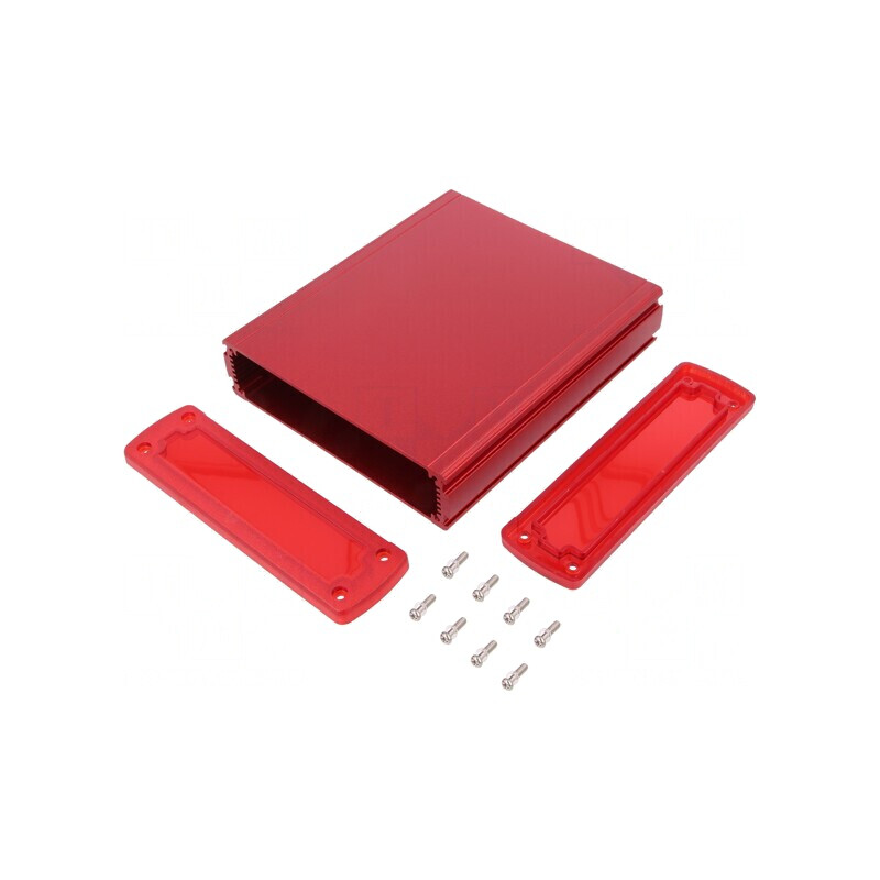 Carcasă Universală Aluminiu Roșu 146,6x169x41,6mm | Electronic-mag.ro | Componente Electronice