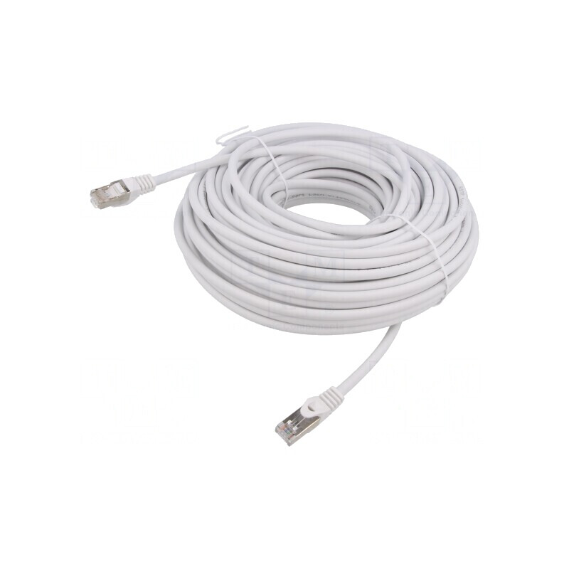 Patch cord S/FTP Cat6a Cu LSZH Alb 30m | Electronic-mag.ro | Componente Electronice