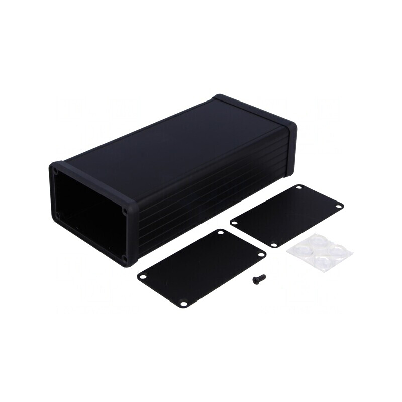 Carcasă aluminiu neagră 103x160x53 mm | Electronic-mag.ro | Componente Electronice